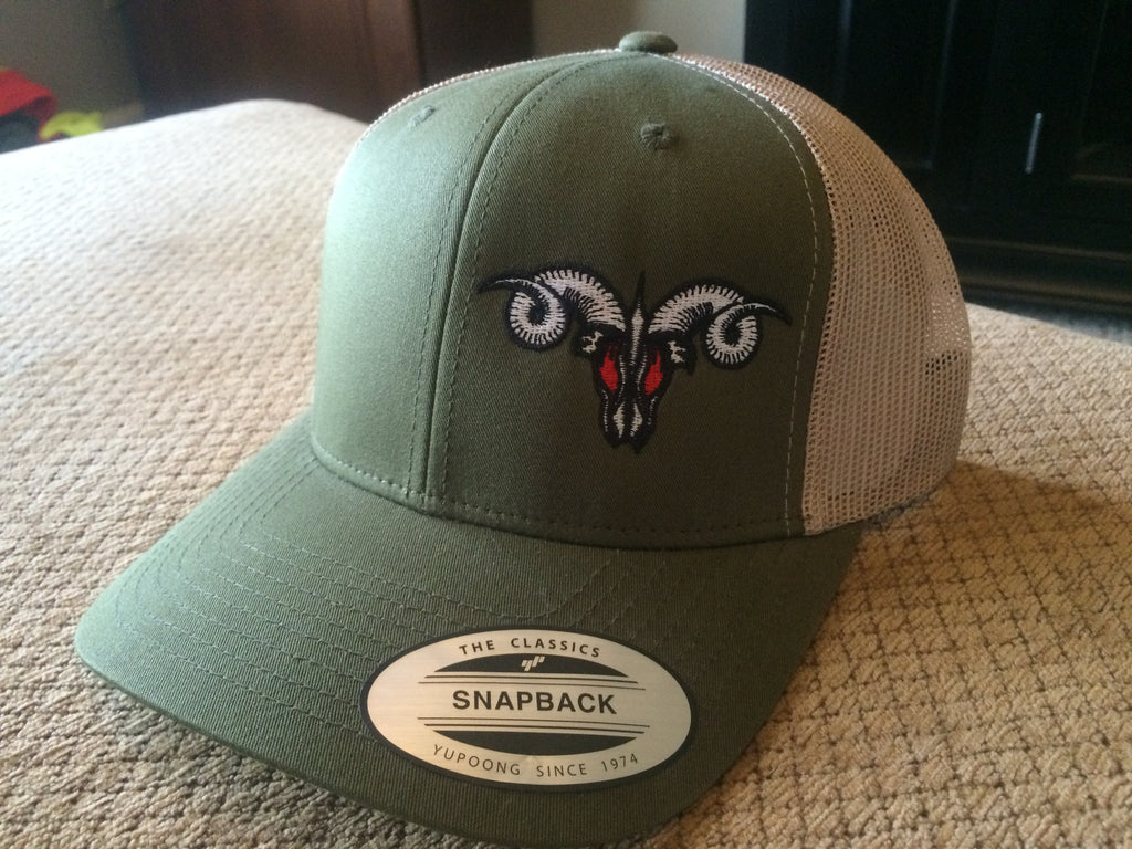 Green and Tan  MadRam11 Snapback Trucker Hat