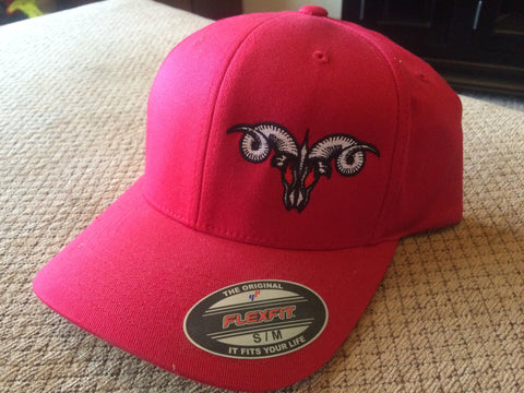Solid Red MadRam11 Logo  FlexFit Hat